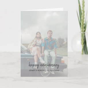 Tarjeta Aniversario de una fotografía moderna de estilo mo