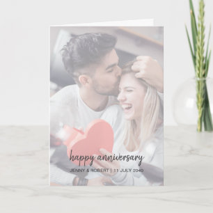 Tarjeta Aniversario de una fotografía moderna de estilo mo