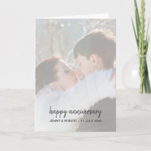 Tarjeta Aniversario de una fotografía moderna de estilo mo