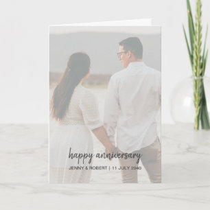 Tarjeta Aniversario de una fotografía moderna de estilo mo
