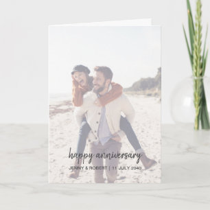 Tarjeta Aniversario de una fotografía moderna de estilo mo