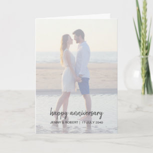 Tarjeta Aniversario de una fotografía moderna de estilo mo