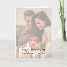 Tarjeta Aniversario de una fotografía moderna de estilo mo
