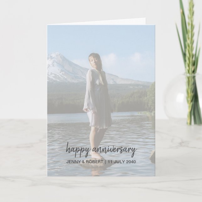Tarjeta Aniversario de una fotografía moderna de estilo mo (Anverso)