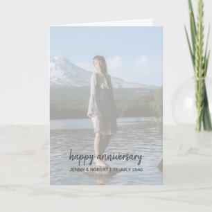 Tarjeta Aniversario de una fotografía moderna de estilo mo