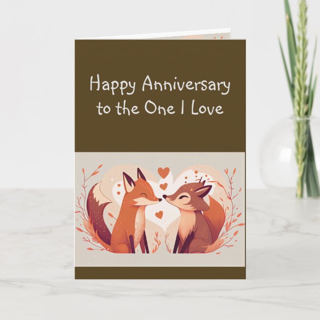 Tarjeta Aniversario de uno que amo a los animales de Fox (Anverso)