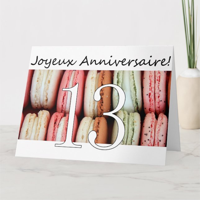 Tarjeta ¡Aniversario del 13 aniversario del cumpleaños fra (Anverso)