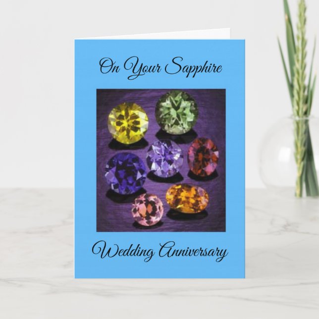 Tarjeta Aniversario del 45° Boda de Sapphires Personalizad (Anverso)