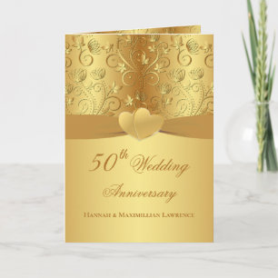 Tarjeta Aniversario del 50° Aniversario de los Corazones D