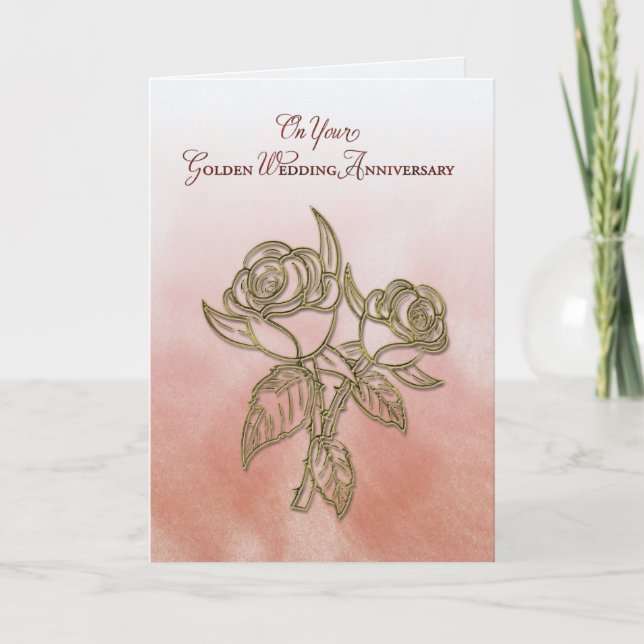 Tarjeta Aniversario del 50° aniversario del Boda de la Rel (Anverso)