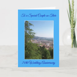 Tarjeta Aniversario del 70º Boda personalizado del paisaje