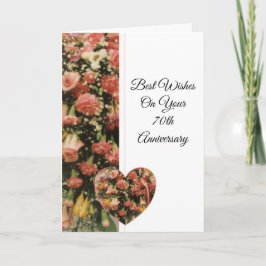 Tarjeta Aniversario del 70° Boda de Floral Personalizada