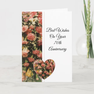 Tarjeta Aniversario del 70° Boda de Floral Personalizada