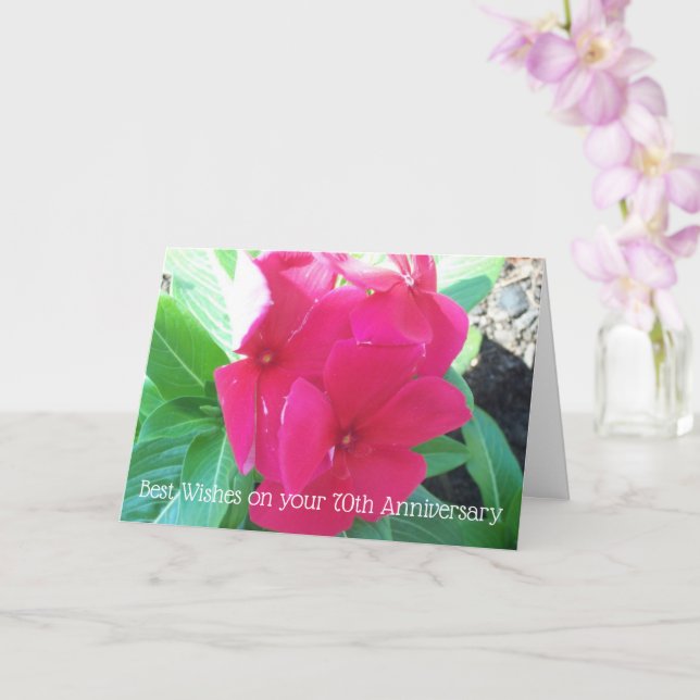Tarjeta Aniversario del 70° Boda de Floral Personalizada (Orquídea)