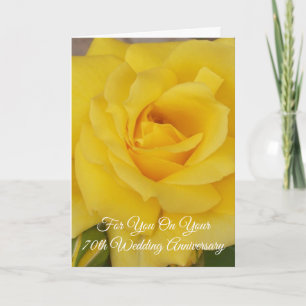 Tarjeta Aniversario del 70° Boda personalizado de la rosa 