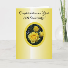 Tarjeta Aniversario del 70° Boda personalizado de la rosa