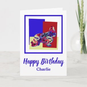 Tarjeta Aniversario del Amarillo Rojo del Perro Rojo del C