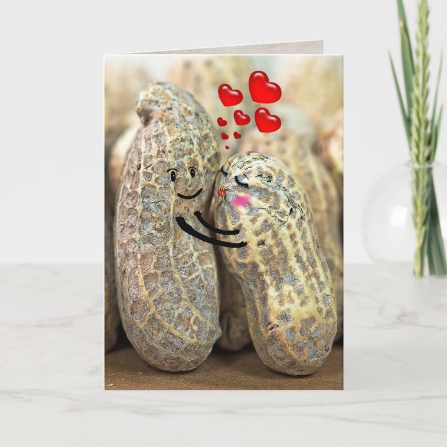 Tarjeta Aniversario del amor de cacahuetes (Anverso)