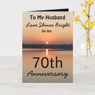 Tarjeta Aniversario del amor de esposo brilla brillante