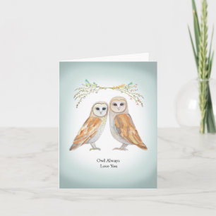 Tarjeta Aniversario del Aniversario de la Pareja de Lechuz