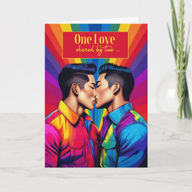 Tarjeta Aniversario del arcoiris asiático-americano de la  (Anverso)