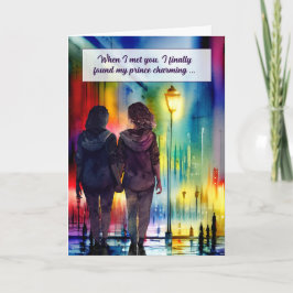 Tarjeta Aniversario del Arcoiris de la esposa lesbiana