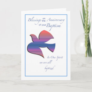 Tarjeta Aniversario del Bautismo de la Paloma