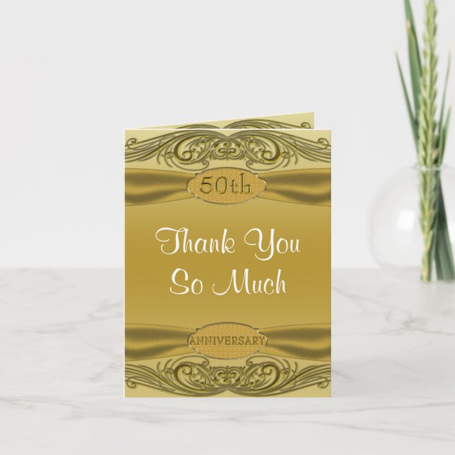 Tarjeta Aniversario del Boda 50 de Golden Scrolls (Anverso)