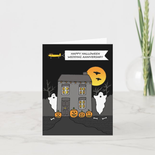 Tarjeta Aniversario del Boda de Halloween (Anverso)