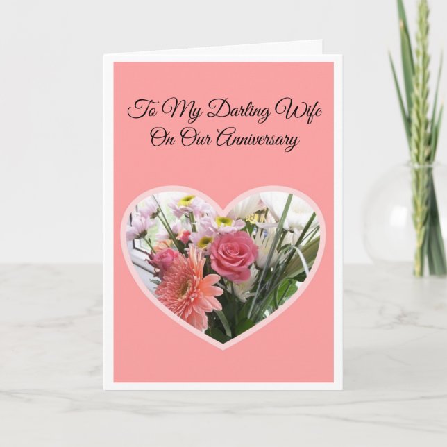 Tarjeta Aniversario del Boda de la esposa floral (Anverso)