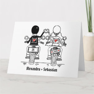 Tarjeta Aniversario del Boda de motocicletas de motociclis