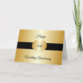 Tarjeta Aniversario del Boda del Corazón del Oro Personali