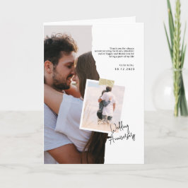 Tarjeta Aniversario del Boda del Libro Blanco y Negro