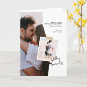 Tarjeta Aniversario del Boda del Libro Blanco y Negro