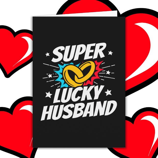 Tarjeta Aniversario del Boda del marido afortunado de la p (Subido por el creador)