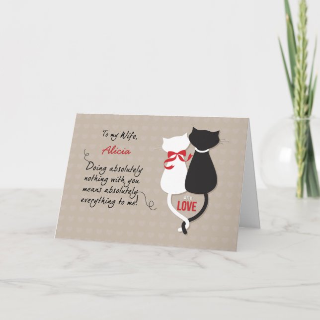 Tarjeta Aniversario del Boda del nombre personalizado de l (Anverso)