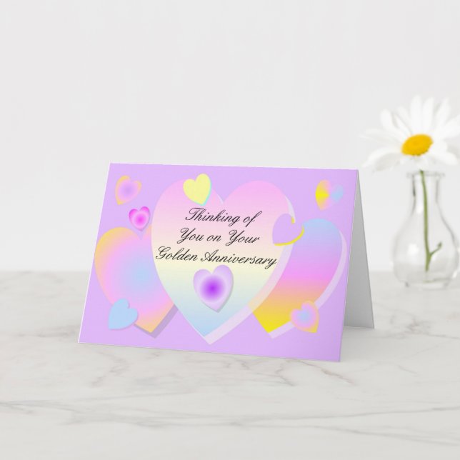 Tarjeta Aniversario del Boda Dorado (Planta pequeña)