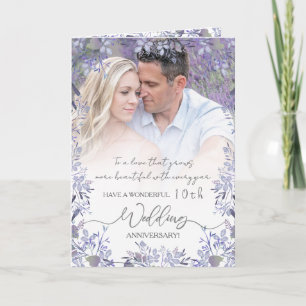 Tarjeta Aniversario del Boda floral elegante de Lavender