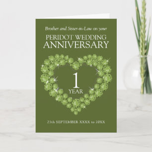 Tarjeta Aniversario del boda Peridot dentro de la foto ver