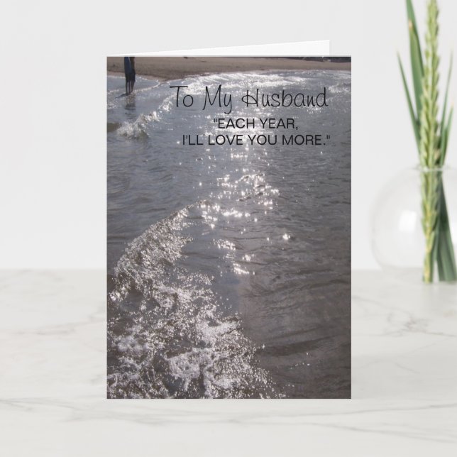 Tarjeta Aniversario del Boda personalizado del marido del  (Anverso)