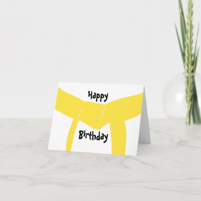 Tarjeta Aniversario del cinturón amarillo de artes marcial (Anverso)