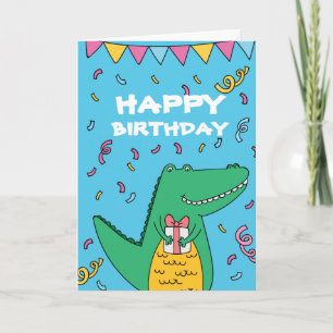 Tarjeta Aniversario del cocodrilo personalizado lindo
