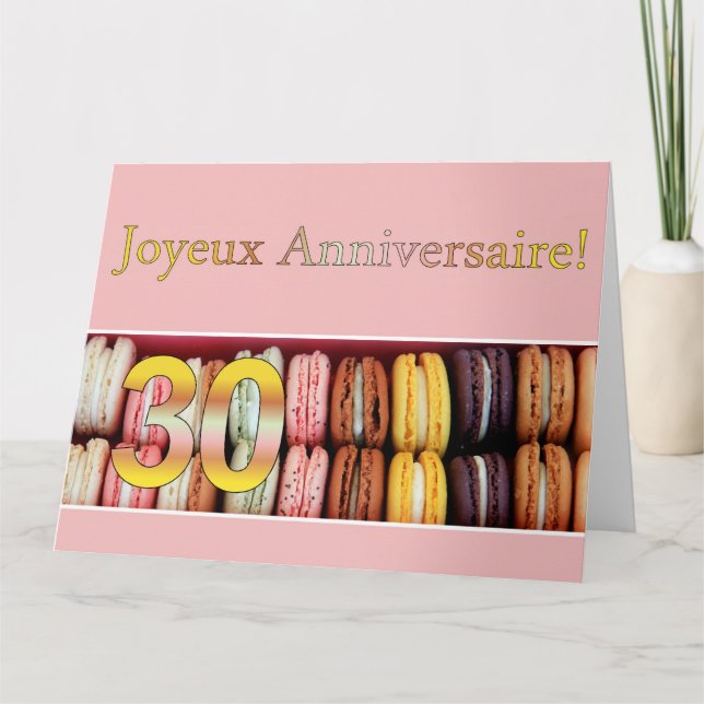 Tarjeta ¡Aniversario del cumpleaños 30 de Francia de Macar (Anverso)