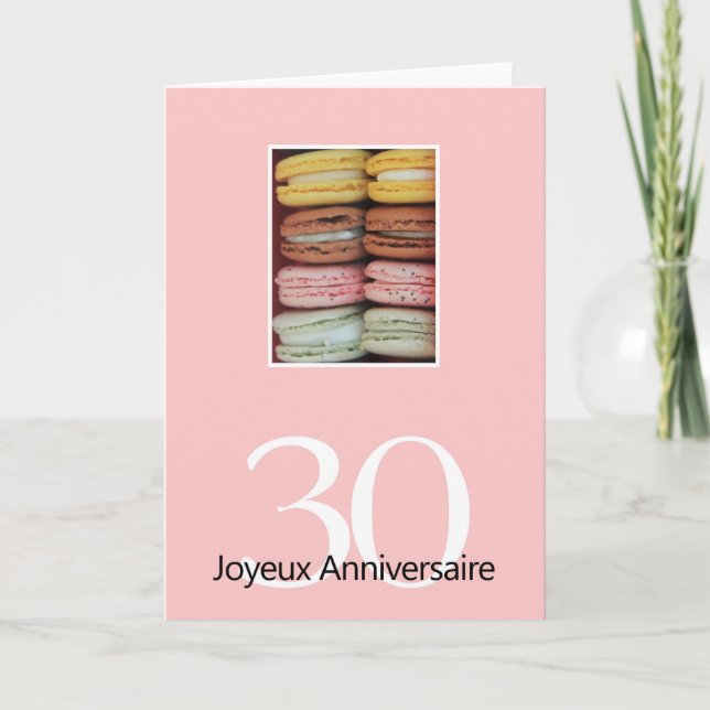 Tarjeta ¡Aniversario del cumpleaños 30 de Francia de Macar (Anverso)