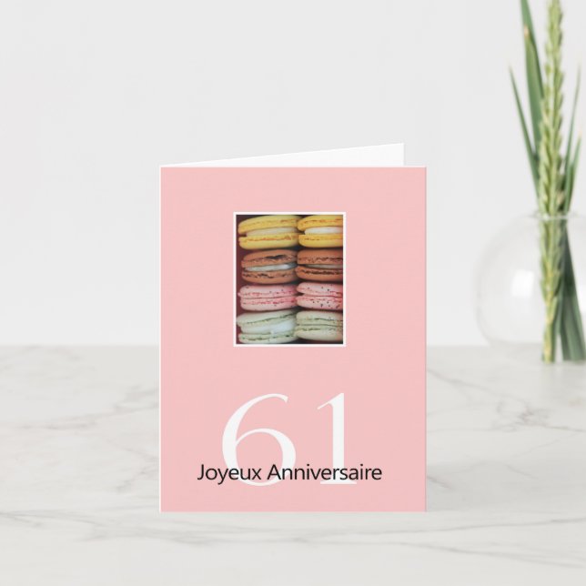 Tarjeta ¡Aniversario del cumpleaños número 61 de Francia d (Anverso)
