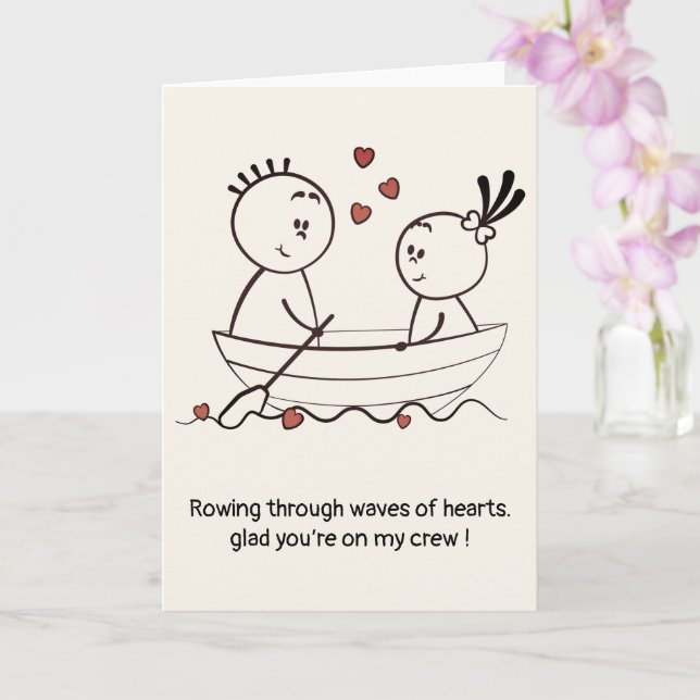 Tarjeta Aniversario del Día de San Valentín Monigote Diver (Orquídea)