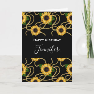 Tarjeta Aniversario del elegante patrón de los girasoles a