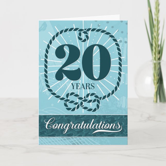 Tarjeta Aniversario del Empleado 20 años - Tema Náutico (Anverso)