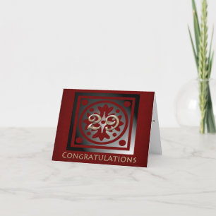 Tarjeta Aniversario del empleado de 29 años elegante rojo
