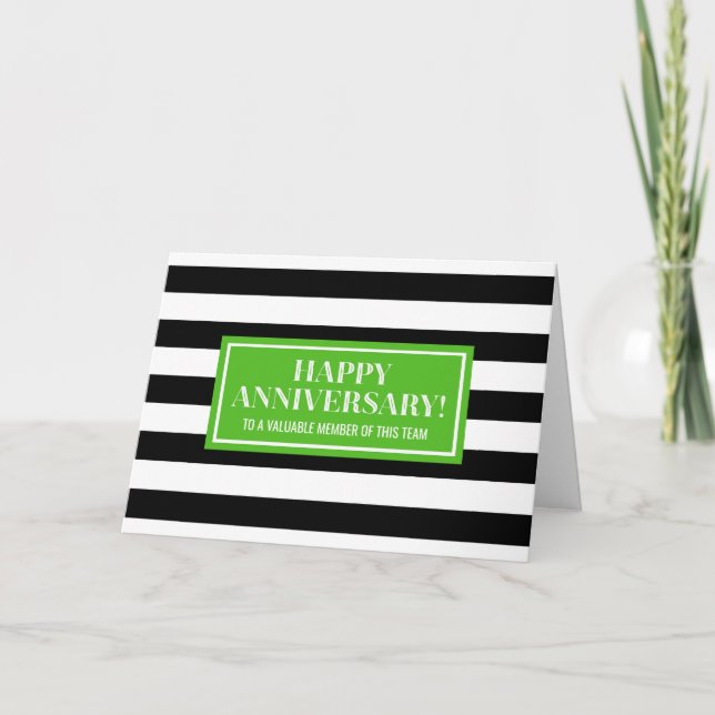Tarjeta Aniversario del Empleado de las franjas ve (Anverso)